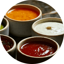 Food service with sauces